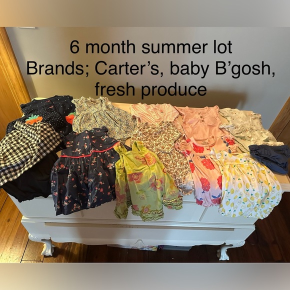 Baby Clothing Lot with Floral and Polka Dot Patterns - Picture 1 of 4